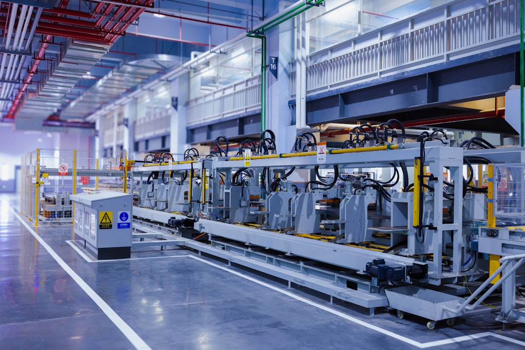 heros-img A view of the refrigerator manufacturing plant's fully automated side panel forming line.Translation: u0022Warning:Danger Prohibit reach into;elecric shock;must connect an earth terminal to the groundu0022